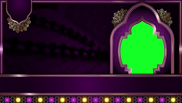 Luxurious Islamic Background , muslim design video template , Gold mandala ornament looping smoothly , 4K green screen loop animation	