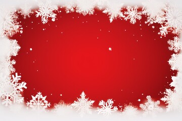 Festive christmas background with red and white colors and snowflakes