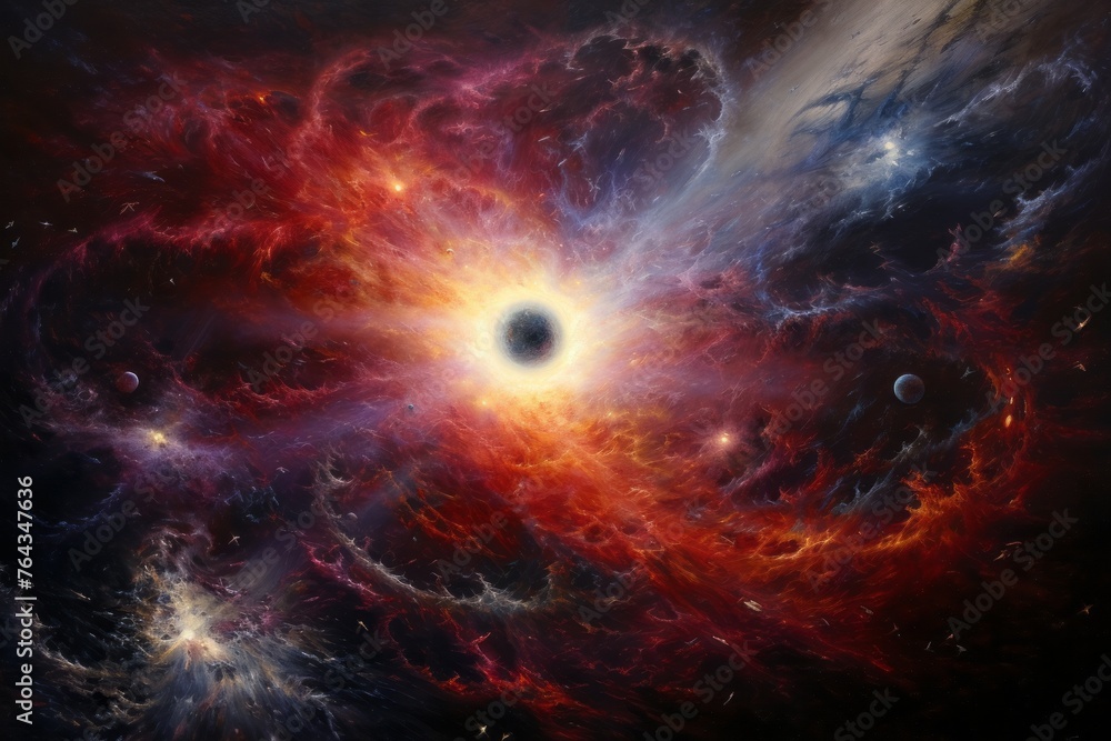 Poster a celestial object surrounded by cosmic splendor