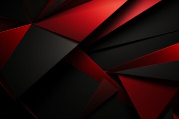 A dramatic red and black background with sharp angles