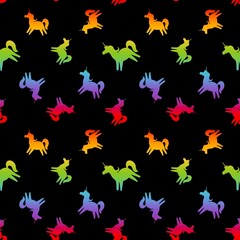 Rainbow lgbt pride animals unicorns seamless horse pattern for fabrics and wrapping paper and party summer textiles