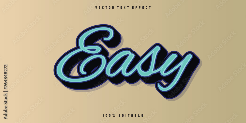 Fototapete easy retro editable text effect alphabet font typography typeface