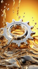 Motor oil in the mechanism of a car engine: care for durability and efficiency. car engine with lubricant oil on repairing. Concept of lubricate motor oil