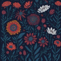 Vibrant Vineyard Vistas: Stunning Multicolor Floral Digital Art Vistas