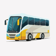 Obraz na płótnie Canvas Small bus for urban and suburban for travel. Car fl