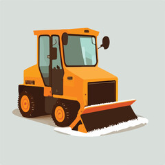 Small snowplow tractor for streets and roads cleani