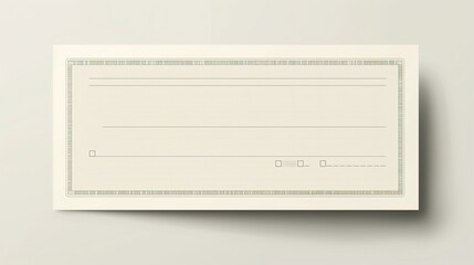 Blank Bank Check Template on a Simple Background