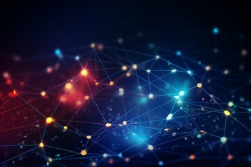 Technology network with connected lines and dots. Innovation, dynamic, futuristic concept