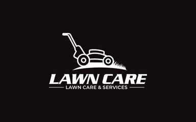 Illustration vector graphic of lawn care, landscape services, grass care concept logo design template