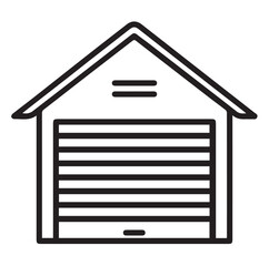 Home Garage Icon: Illustration of Residential Parking Space