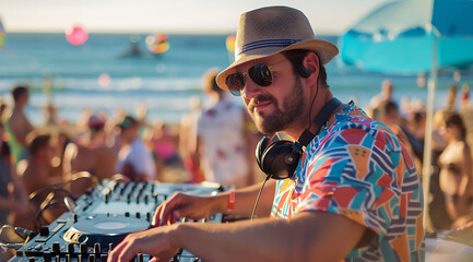 DJ at beach party