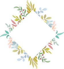 leaves, wild leaves, plant bouquets. Frame decoration with leaves.