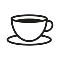 cup of coffee outline icon. coffee or tea cup vector. minimalist symbol. drink, breakfast, logo, restaurant, coffee shop