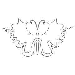 Continuous Thin Line Butterfly, Minimalist Butterflies Drawing, One Line Art Summer Moth, Animal Outline Drawing, Simple Papillon Logo, Illustration