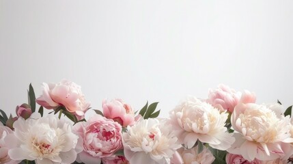 Obraz na płótnie Canvas Elegant peony flowers on subtle background