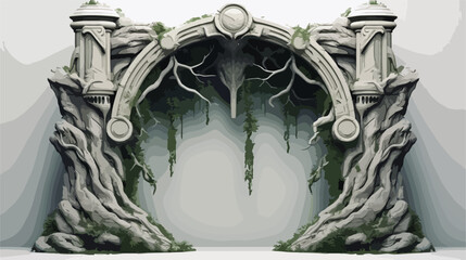 Spectacular fantasy scene with a portal archway