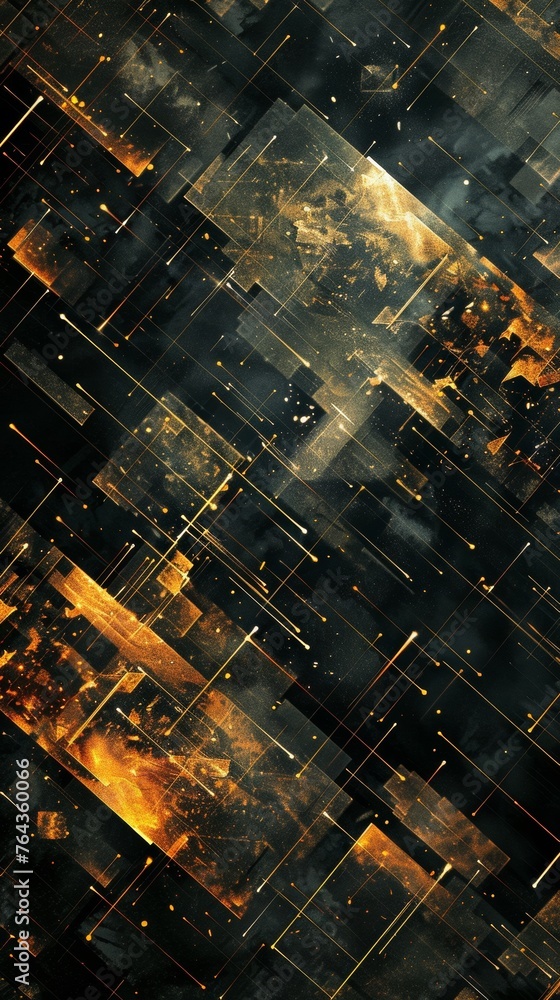 Poster Dynamic tech-inspired backdrop with glowing lines and particles