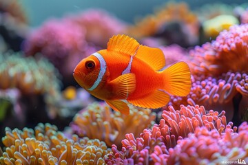 Naklejka na ściany i meble Fish Corals: Stunning Underwater Life in a Marine Aquarium