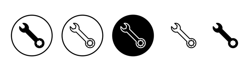 wrench icon vector isolated on white background. Wrench vector icon. Spanner symbol - obrazy, fototapety, plakaty
