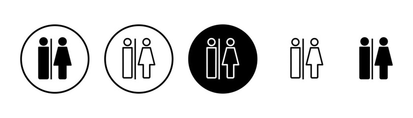 Toilet icon vector isolated on white background. Toilet sign. Man and woman restroom sign vector. Male and female icon