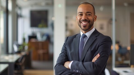 Dynamic Corporate Leadership: Diverse Team in Modern Office