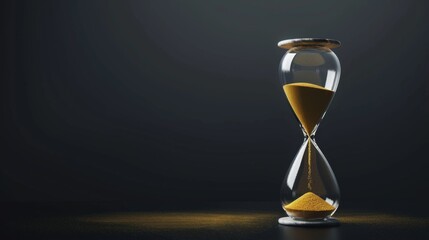 Elegant hourglass on dark background