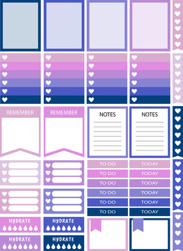 Hoja de pegatinas para agenda. Perfectas para Happy Planner tama&ntilde;o cl&aacute;sico. Hechas a la medida ideal para cortar en Cr&iacute;cut (6.75 x 9.25 pulgadas). 