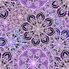 Abstract geometric floral seamless mandala pattern for fabrics and linens and wrapping paper and fashion