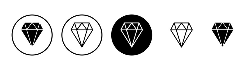Diamond icon vector isolated on white background. Diamond vector icon. Gemstone symbol