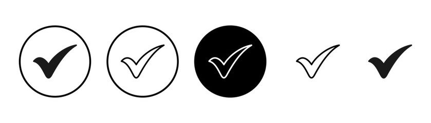 Check icon vector isolated on white background. check mark icon. check list button icon. Tick