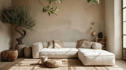 Beautiful Living Room Interior Design with Cozy Comfort Sofa