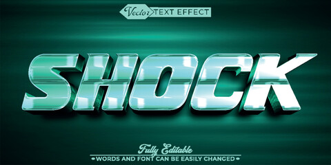 Shiny Turuoise, Shock Vector Editable Text Effect Template