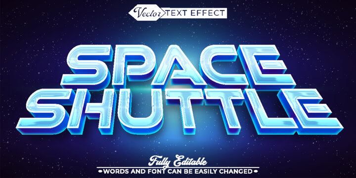 Space Shuttle Vector Editable Text Effect Template