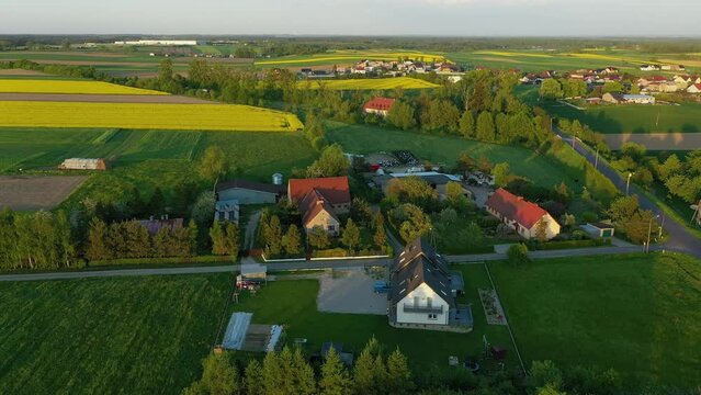 Beautiful Panorama Houses Zimna Wodka Aerial View Poland