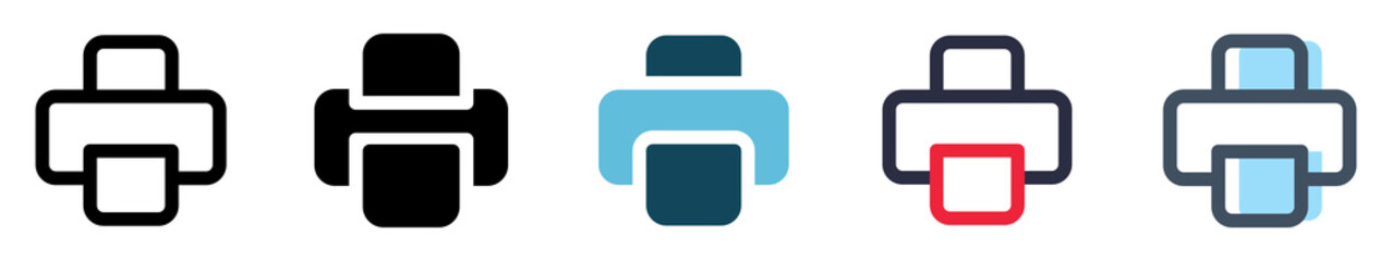 vector printer.icon set of printer, document, copy. consists of several different styles.