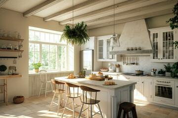 Interior design Country kitchen in a beautiful house