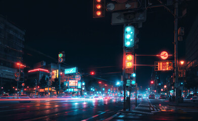 Obraz premium intersection at night