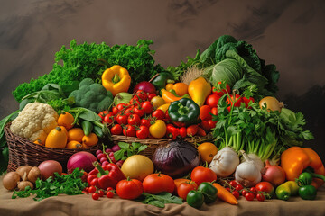 Bountiful Harvest: A Colorful Array of Fresh Vegetables