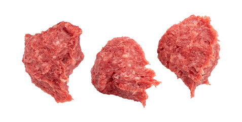 raw fresh minced meat, pork, beef or mixed forcemeat isolated