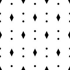 Seamless pattern. Rhombuses, circles ornament. Geometrical backdrop. Figures background. Simple shapes wallpaper. Digital paper, web designing, textile print. Vector.