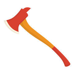 firefighter elements on a white background. Isolated vector illustrations of various items of clothing, tools and equipment used when fighting a fire