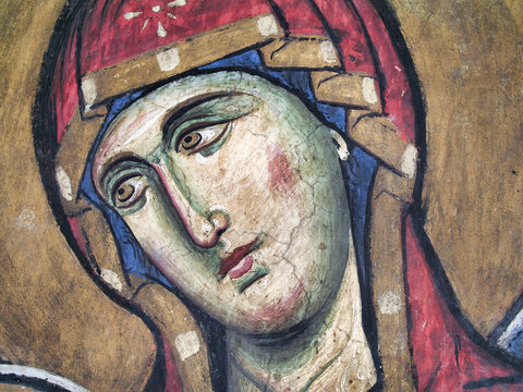 The frescoes of the Orthodox - Byzantine - La Panagia tou Araka, or Arakos church located in Cyprus, its wall paintings are perfectly preserved.