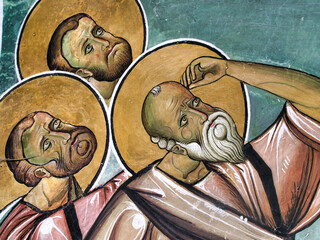 The frescoes of the Orthodox - Byzantine - La Panagia tou Araka, or Arakos church located in...