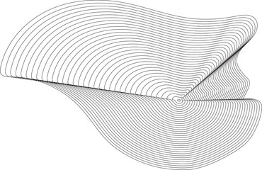 Liquid shape made of lines with blend effect. Modern elements