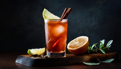 Fototapeta premium texas tea drink on dark background