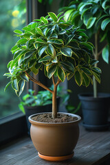 Fresh green potted plants isolated against a neutral backdrop, illustrating the beauty of indoor foliage