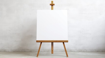 An inviting blank canvas on a wooden easel sparks creativity, ready for artistic inspiration. Ai Generated - obrazy, fototapety, plakaty