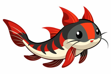 redtall catfish vector illustration