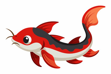 redtall catfish vector illustration