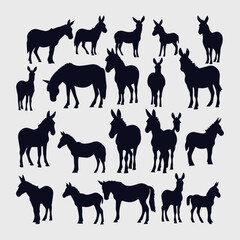 donkey silhouette collection